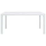 vidaXL Table de jardin Blanc 150x90x72 cm Plastique Aspect de rotin