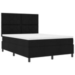 vidaXL Lit à ressorts avec Matelas & LED Noir 140x190 cm Tissu
