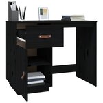 vidaXL Bureau Noir 95x50x75 cm Bois massif de pin