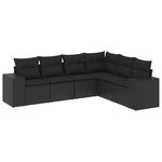 vidaXL Salon de jardin 6 Pièces avec coussins noir résine tressée