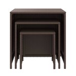 vidaXL Tables gigognes 3 Pièces marron résine tressée