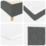 Lit Box Spring avec Matelas Gris Foncé 160x200 cm Tissu