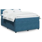 vidaXL Sommier à lattes de lit et matelas bleu 140x200 cm velours