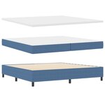vidaXL Lit à Ressorts avec Matelas Bleu 200x200 cm Tissu en Velours Côtelé