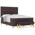 Lit Box Spring vidaXL avec Matelas & Banc Marron Foncé 160x200 cm Tissu
