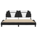 vidaXL Cadre de lit avec LED sans matelas noir et blanc 180x200 cm