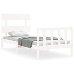 vidaXL Cadre de lit et tête de lit blanc 100x200 cm bois massif