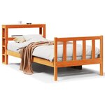 vidaXL Cadre de lit avec tête de lit sans matelas cire marron 90x200cm