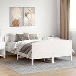 vidaXL Cadre de lit sans matelas blanc 135x190 cm bois de pin massif