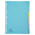 Intercalaires Carte Lustrée 400g/m2 Aquarel 6 Positions - A4 - Couleurs Assorties - X 25 - Exacompta