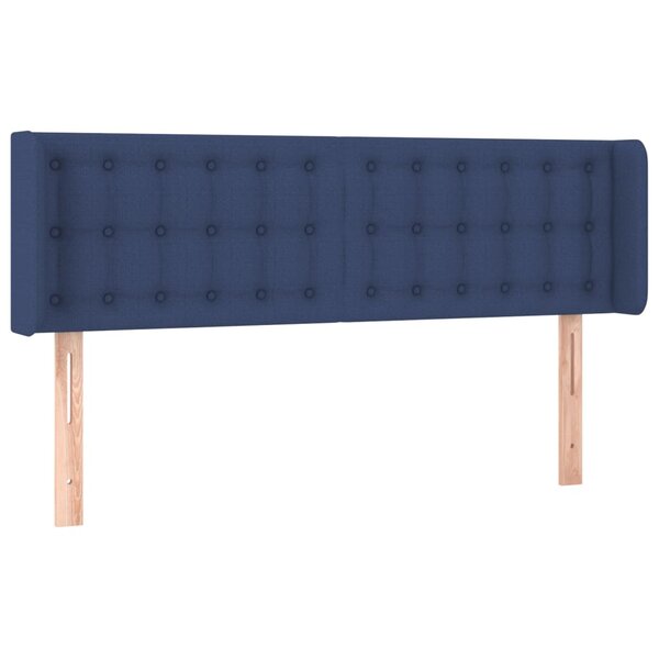 vidaXL Tête de lit avec oreilles Bleu 147x16x78/88 cm Tissu