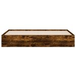 vidaXL Cadre de lit avec tiroirs sans matelas chêne fumé 180x200 cm