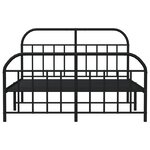 vidaXL Cadre de lit métal sans matelas avec pied de lit noir 140x200cm