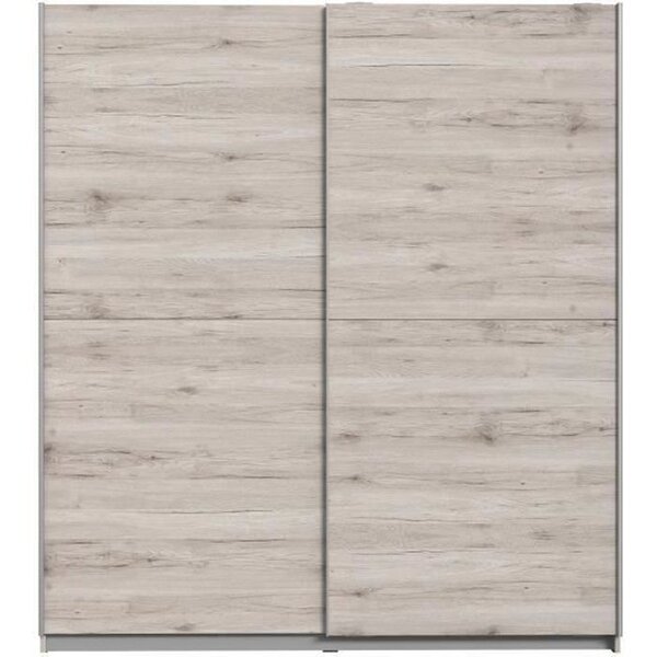 Armoire de chambre -Panneaux de particules - Décor chene cendré clair - 2 portes - L 170,3 x P 61,2 x H 190,5 cm