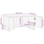 vidaXL Table basse blanc 80x51x40 cm bois de manguier massif
