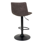 2 chaises de bar en microfibre gris foncé avec pied noir