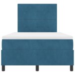 lit à ressorts vidaXL avec matelas bleu foncé 120x200 cm en velours