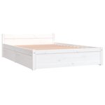 vidaXL Cadre de lit sans matelas avec tiroirs blanc