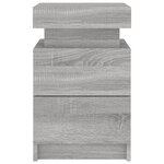 vidaXL Table de chevet avec lumières LED sonoma gris 35x39x55 cm