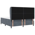 Lit à ressorts vidaXL avec matelas gris foncé 180x200 cm velours