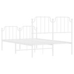 vidaXL Cadre de lit métal sans matelas et pied de lit blanc 120x190 cm