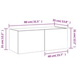 vidaXL Meuble TV mural avec lumières LED blanc 80x35x31 cm