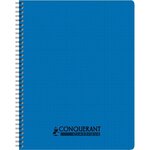 Cahier spirale 100 pages 5x5 90 g avec couverture polypropylène assortie  format 17 x 22 cm CONQUERANT