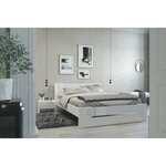 Lit adulte contemporain blanc 140 x 190 cm