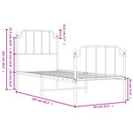 vidaXL Cadre de lit métal sans matelas avec pied de lit noir 80x200 cm