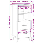 vidaXL Buffet Chêne marron 34 5x34x90 cm Bois d'ingénierie