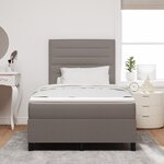vidaXL Lit à ressorts avec matelas & LED taupe 120x190 cm tissu