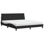 vidaXL Lit avec matelas noir 180x200 cm velours