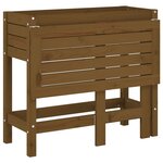 vidaXL Jardinière de jardin avec dessus pliable brun miel pin massif