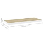 vidaXL Étagères flottantes 2 Pièces chêne et blanc 80x23 5x3 8 cm MDF