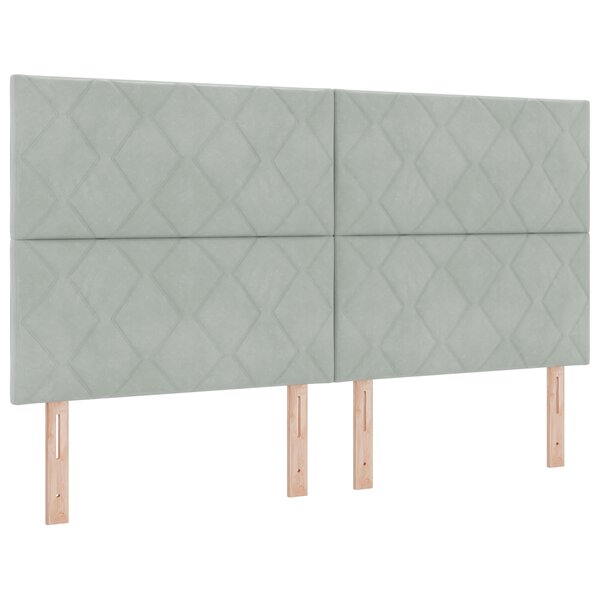 vidaXL Tête de lit LED Gris clair Ensemble de 3 gris clair