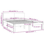 vidaXL Cadre de lit bois massif 135x190 cm double