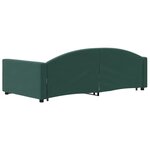 vidaXL Lit de jour avec gigogne et tiroirs vert foncé 90x200cm velours