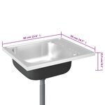 vidaXL Jeu d'évier de cuisine et égouttoir argenté 500x600x155 mm inox