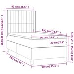 vidaXL Sommier à lattes de lit matelas et LED Taupe 90x190 cm Tissu
