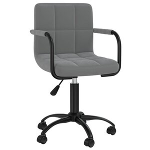 vidaXL Chaise pivotante de bureau Gris foncé Velours