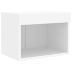 vidaXL Table de chevet murale avec lumières LED blanc