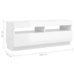 vidaXL Meuble TV avec lumières LED blanc brillant 100x35x40 cm