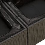 vidaXL Salon de jardin 4 Pièces avec coussins noir résine tressée