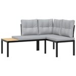 vidaXL Bancs de jardin avec coussins lot de 2 acier enduit de poudre