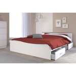 Lit adulte contemporain blanc mat 140 x 200 cm