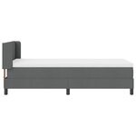 Lit à ressorts vidaXL avec matelas gris foncé 90x200 cm en tissu