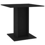 vidaXL Table à manger Noir 80x80x75 cm bois d'ingénierie