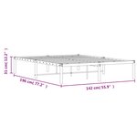 vidaXL Cadre de lit métal blanc 135x190 cm