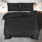 vidaXL Ensemble de housse de couette Noir 200x200 cm Microfibre légère