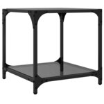 vidaXL Table basse avec dessus en verre noir 40x40x40 cm acier